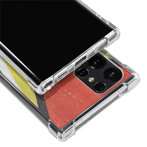 Guyana Flag Distressed Galaxy S22 Ultra Clear Case